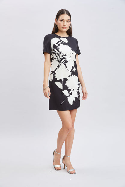Women Midnight Garden Shift Dress Black-Ivory | Elie Tahari