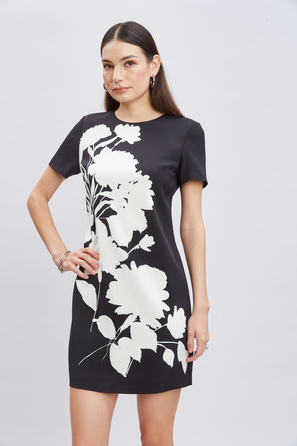Women Midnight Garden Shift Dress Black-Ivory | Elie Tahari