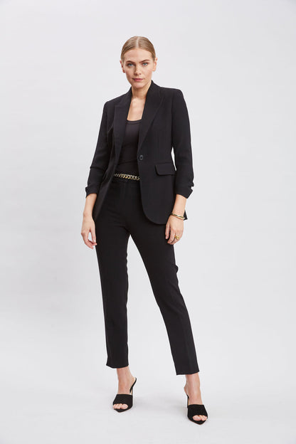 Women Ruched Sleeve Blazer Black | Elie Tahari