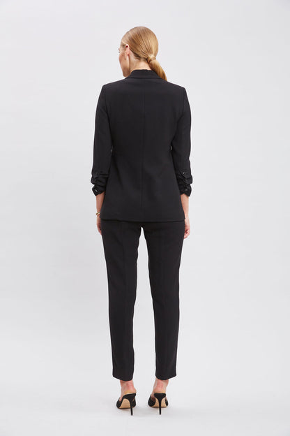 Women Ruched Sleeve Blazer Black | Elie Tahari