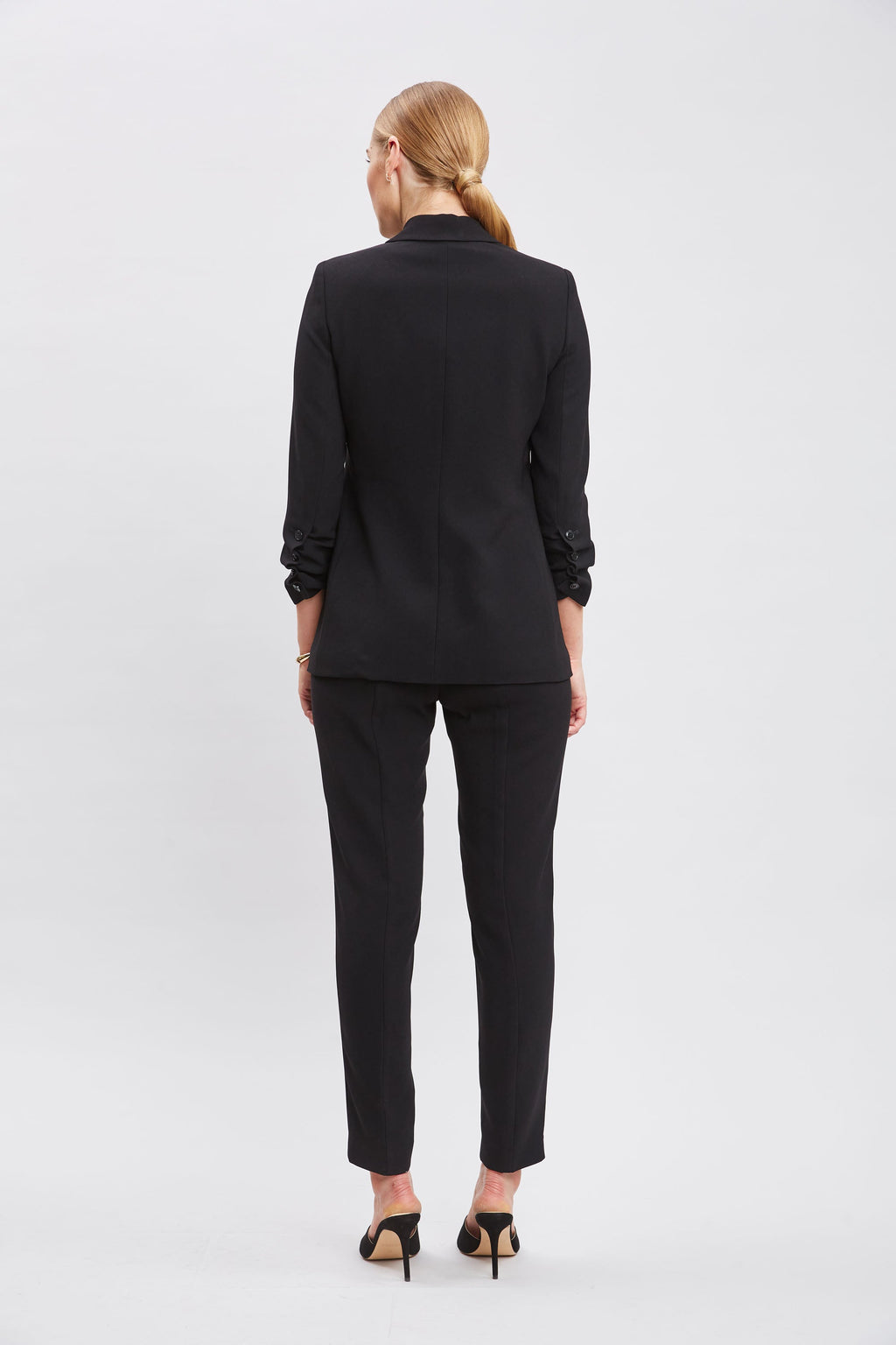 Women Ruched Sleeve Blazer Black | Elie Tahari