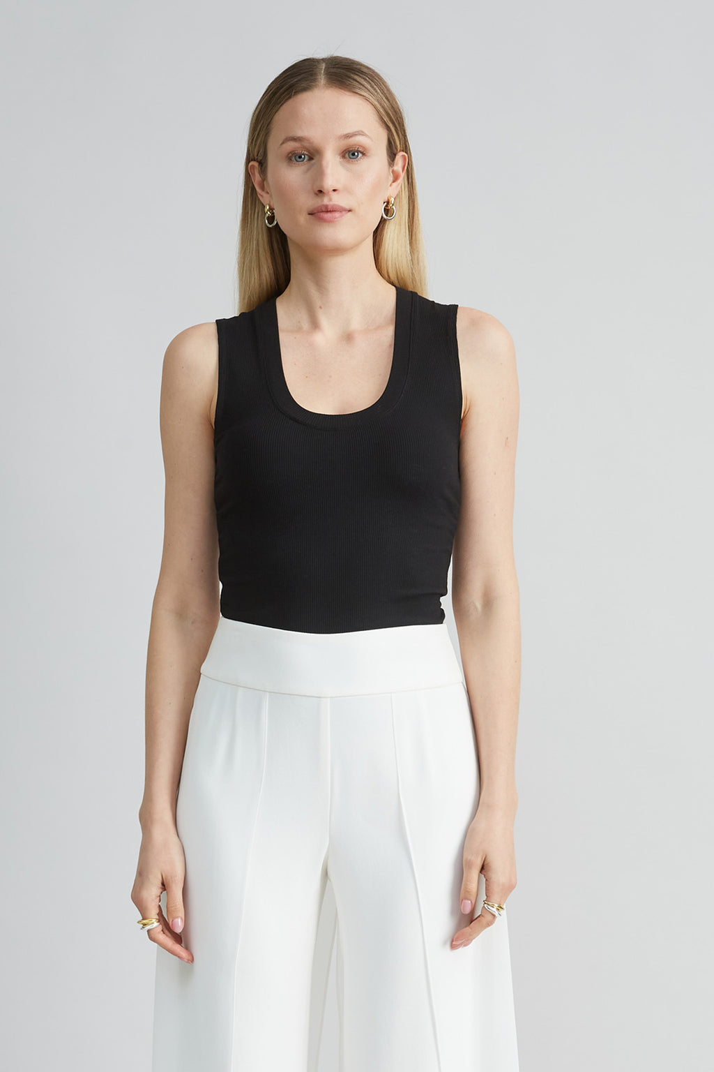 Women Rib Scoop Neck Knit  | Elie Tahari