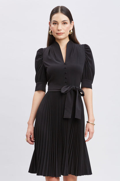 Women Pleated Contour Dress Black | Elie Tahari