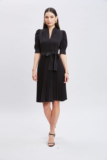 Women Pleated Contour Dress Black | Elie Tahari