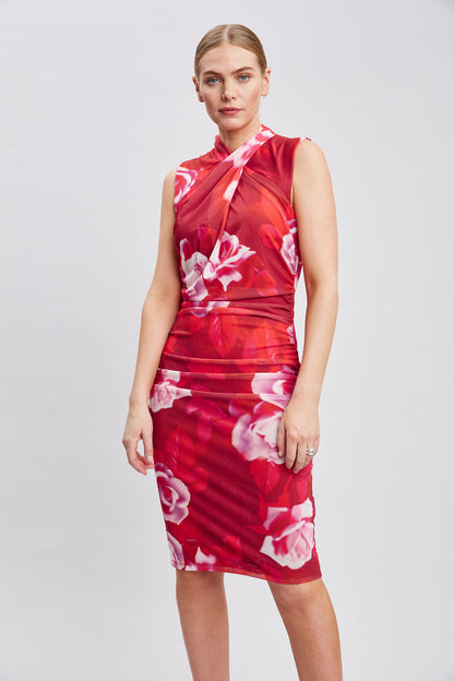 Women Moulin Rouge Twist Neck Dress Multi | Elie Tahari