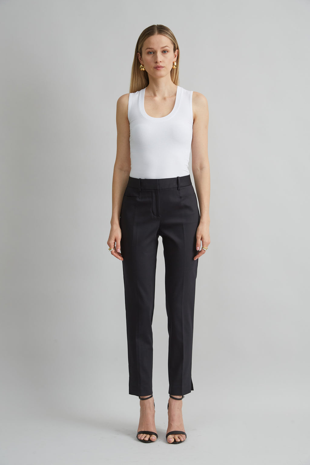 Women Cotton Slim Slit Pant  | Elie Tahari