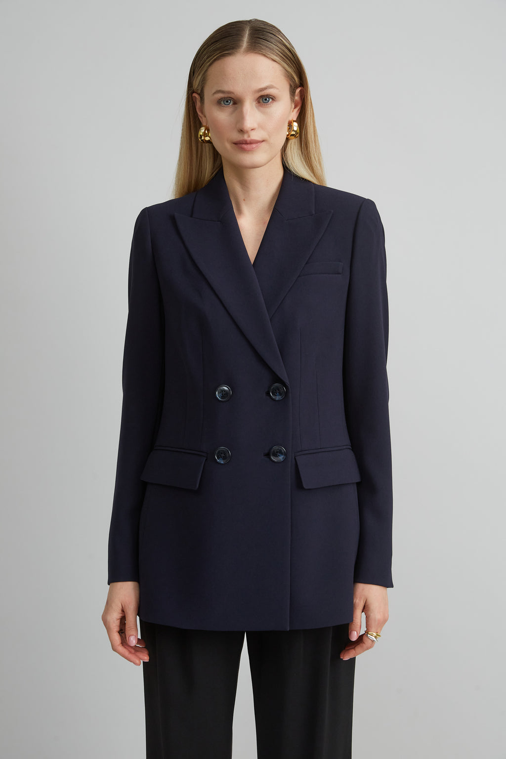 Women Double Breasted Crepe Blazer  | Elie Tahari