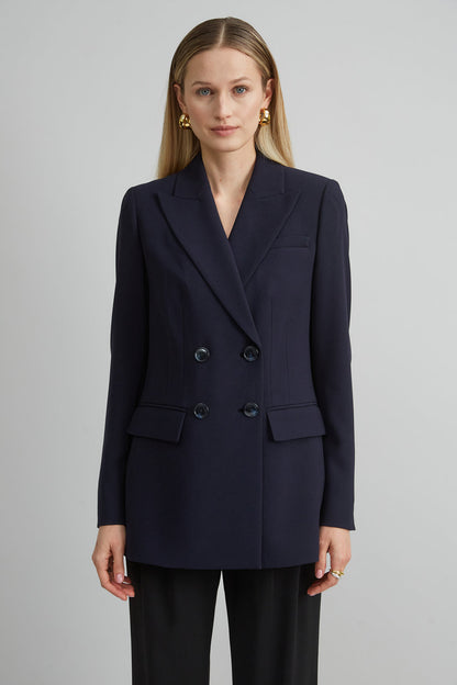 Women Double Breasted Crepe Blazer  | Elie Tahari