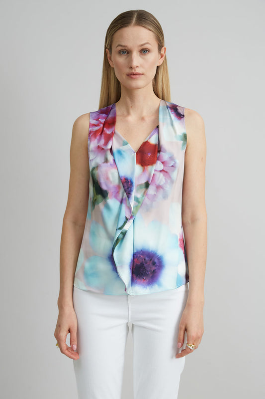 Women Silk Satin Fantasia Floral Shirt  | Elie Tahari