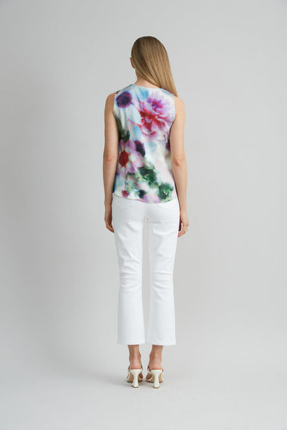 Women Silk Satin Fantasia Floral Shirt  | Elie Tahari