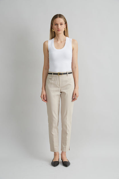 Women Cotton Slim Slit Pant  | Elie Tahari