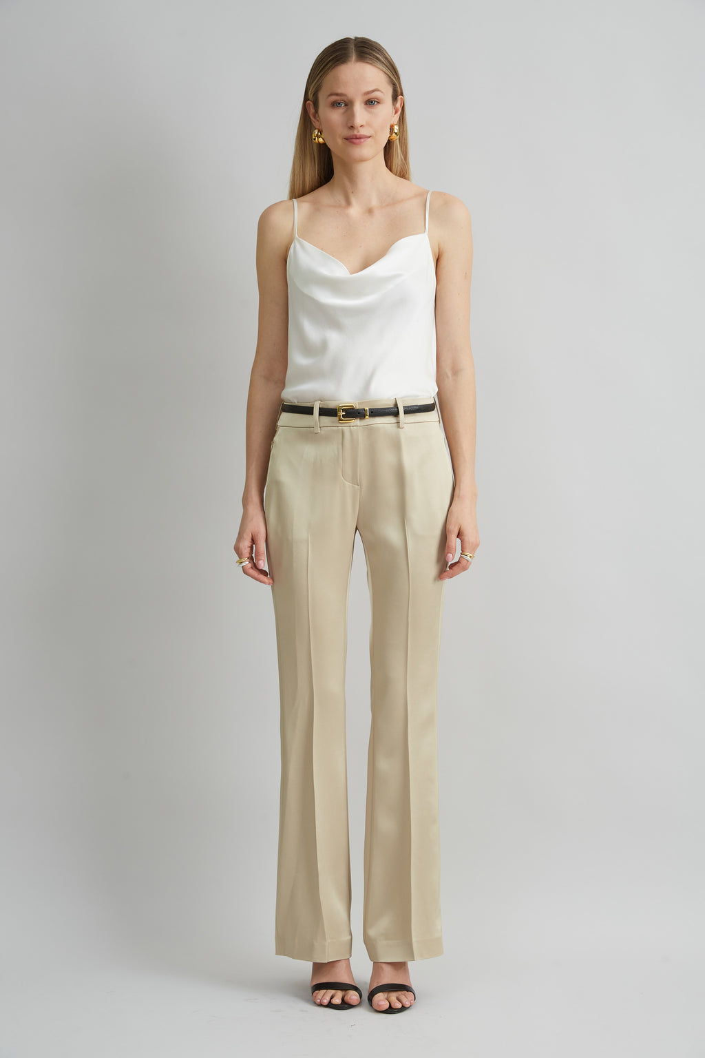 Women Satin Fit & Flare Pant  | Elie Tahari