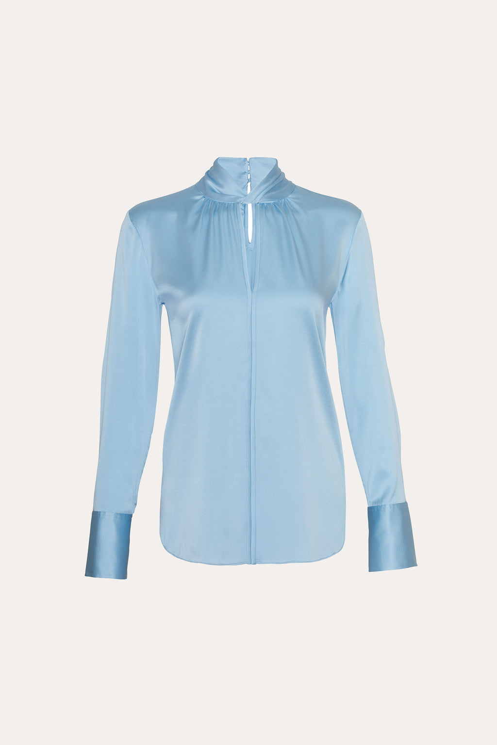 Women Silk Twist Shirt Crystal Blue | Elie Tahari