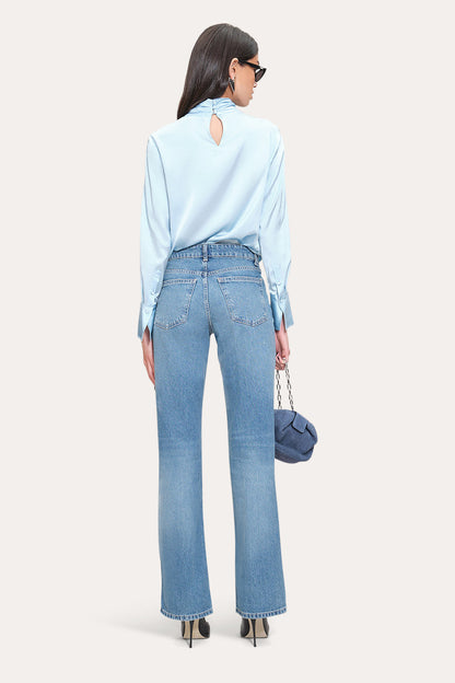 Women Silk Twist Shirt Crystal Blue | Elie Tahari
