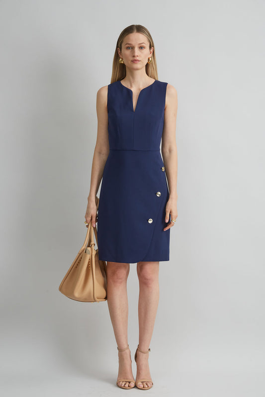 Women Contour Crepe Button Dress  | Elie Tahari