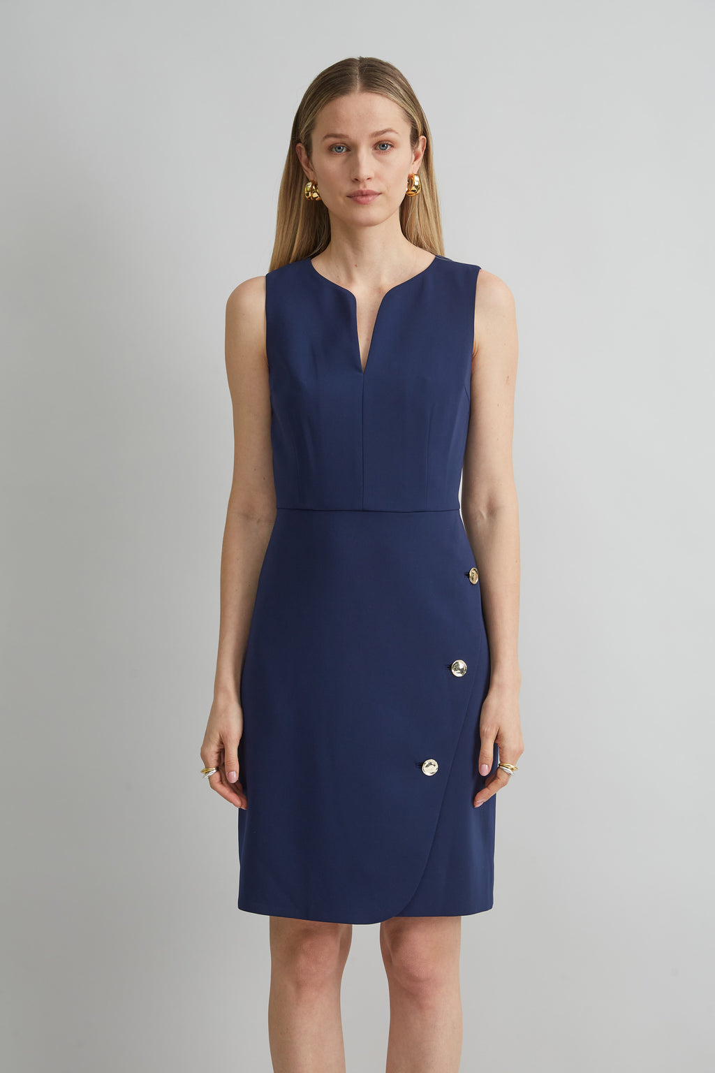 Women Contour Crepe Button Dress  | Elie Tahari