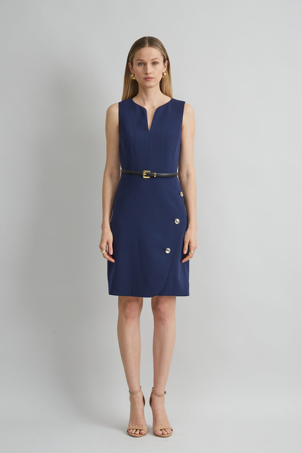 Women Contour Crepe Button Dress  | Elie Tahari