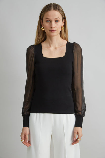 Women Chiffon Sleeve Sweater  | Elie Tahari