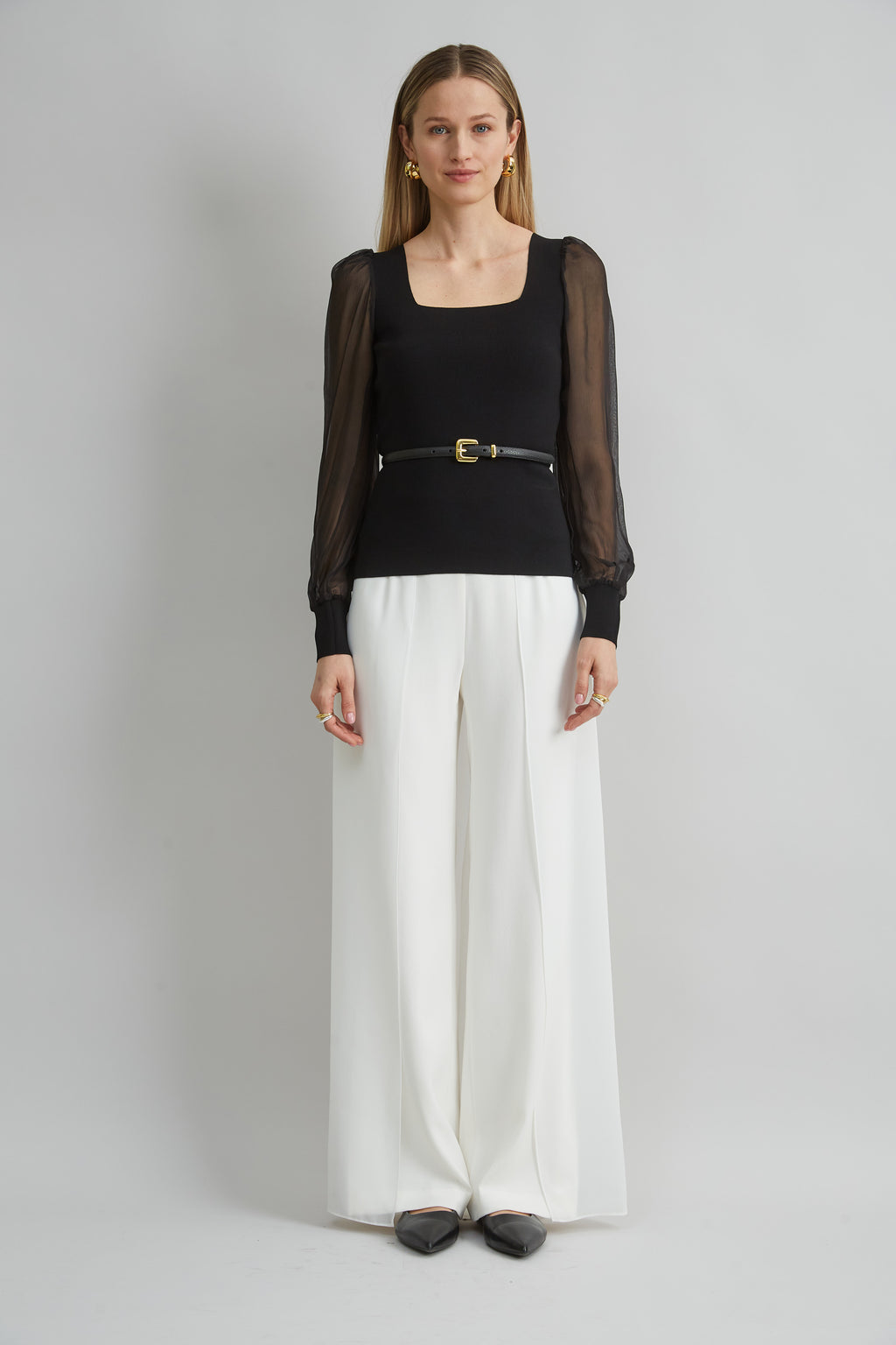 Women Chiffon Sleeve Sweater  | Elie Tahari