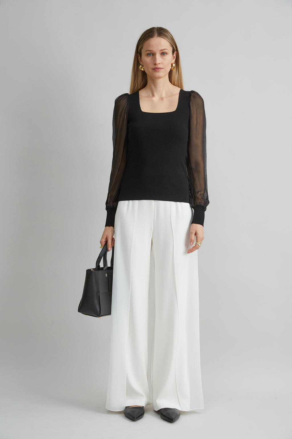 Women Chiffon Sleeve Sweater  | Elie Tahari