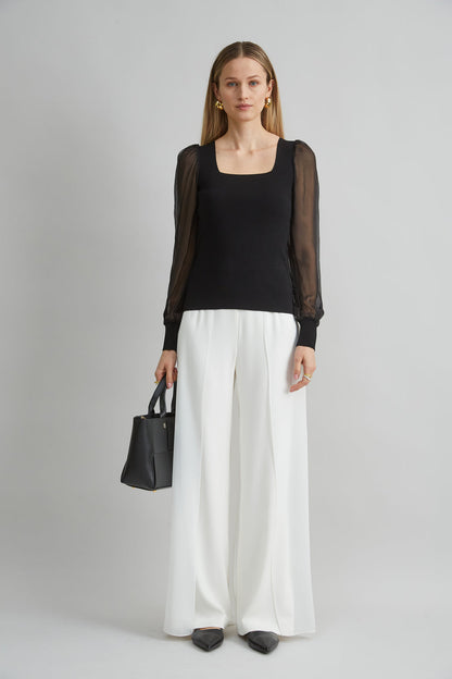 Women Chiffon Sleeve Sweater  | Elie Tahari