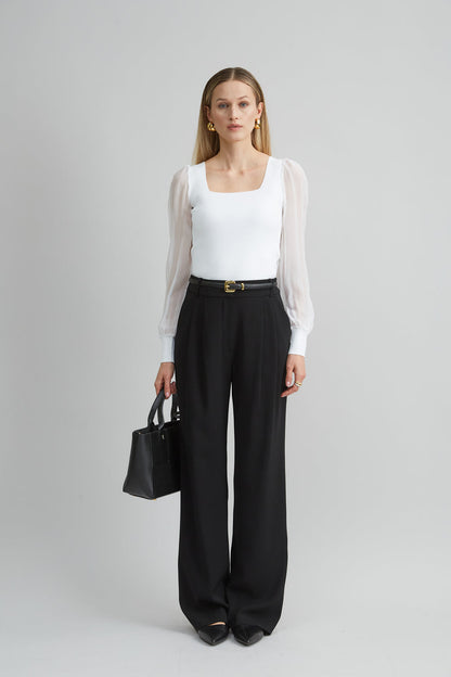 Women Chiffon Sleeve Sweater  | Elie Tahari