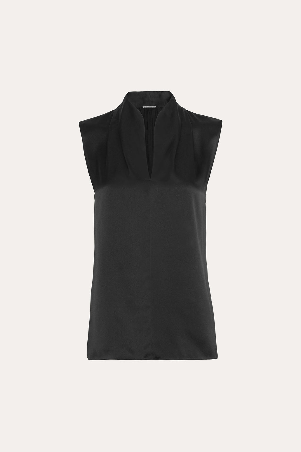 Women Sleeveless Silk Satin Contour Shirt Black | Elie Tahari