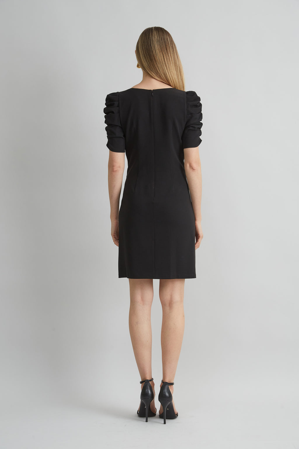Women Ruched Sleeve Shift Dress Black | Elie Tahari