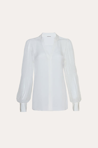 Women Chiffon Button Down Shirt Fresh Pearl | Elie Tahari