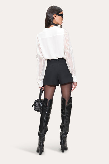 Women Chiffon Button Down Shirt Fresh Pearl | Elie Tahari