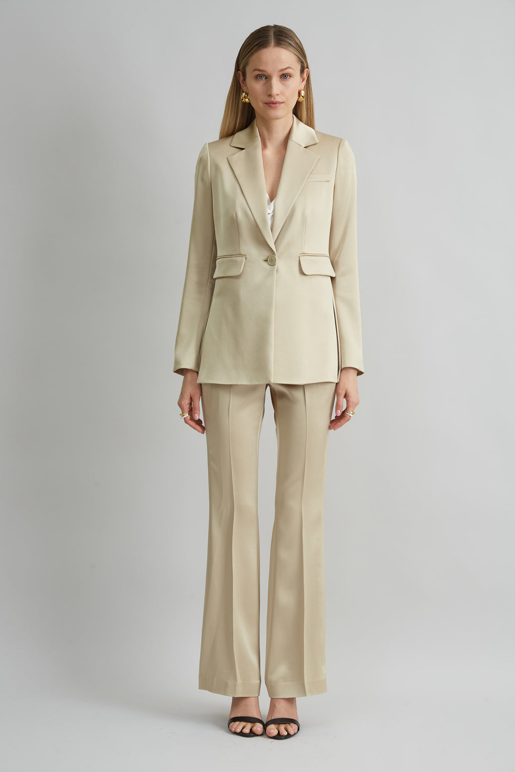 Women Satin Side Slit Blazer  | Elie Tahari