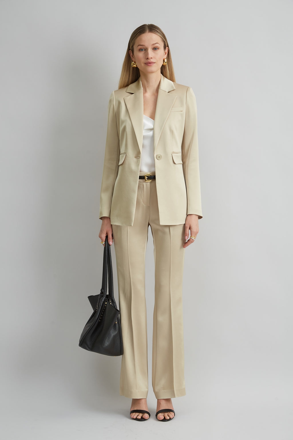Women Satin Side Slit Blazer  | Elie Tahari