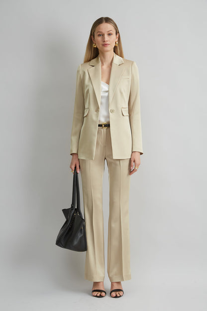 Women Satin Side Slit Blazer  | Elie Tahari
