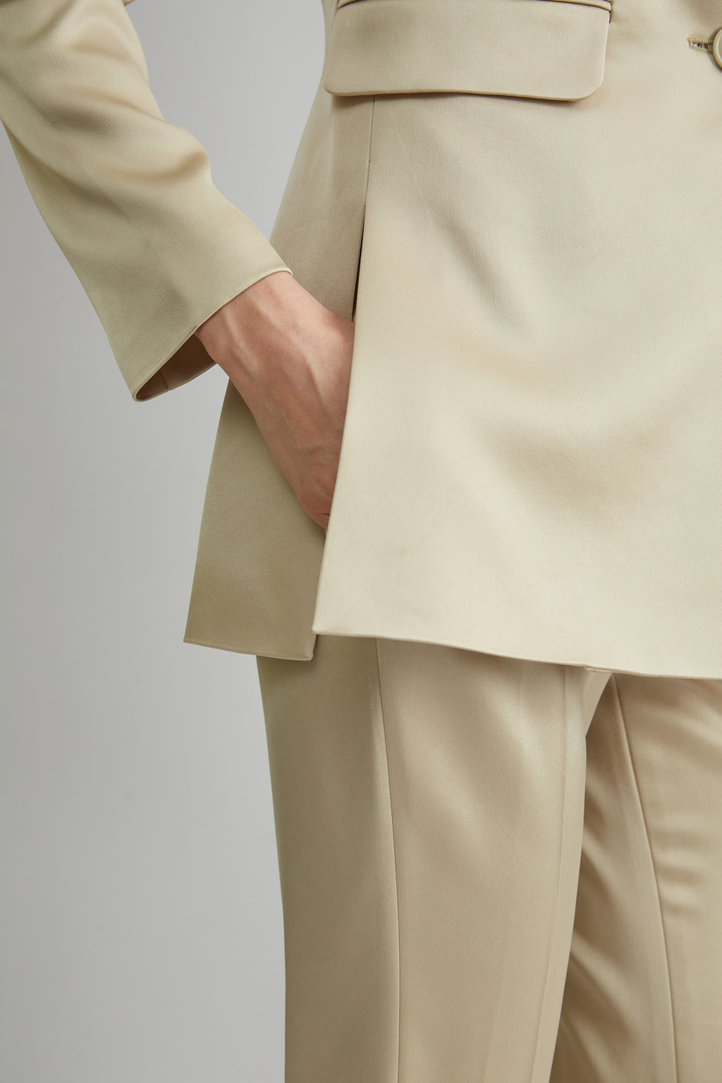 Women Satin Side Slit Blazer  | Elie Tahari