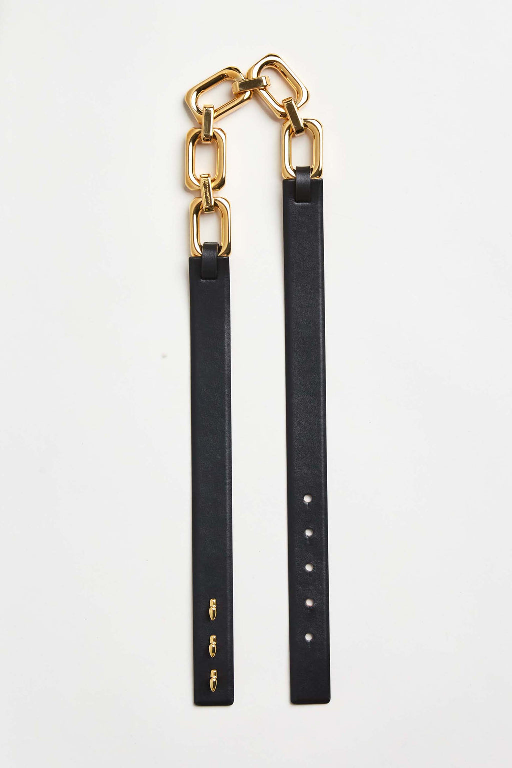 Women Cube Link Belt Black-Gold | Elie Tahari