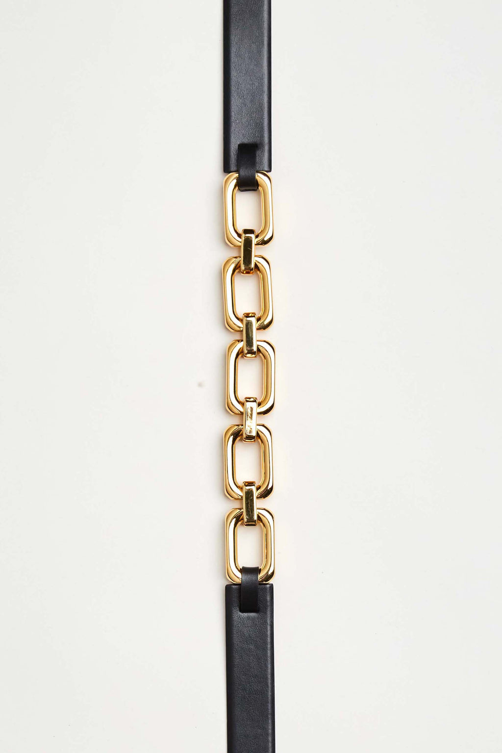 Women Cube Link Belt Black-Gold | Elie Tahari