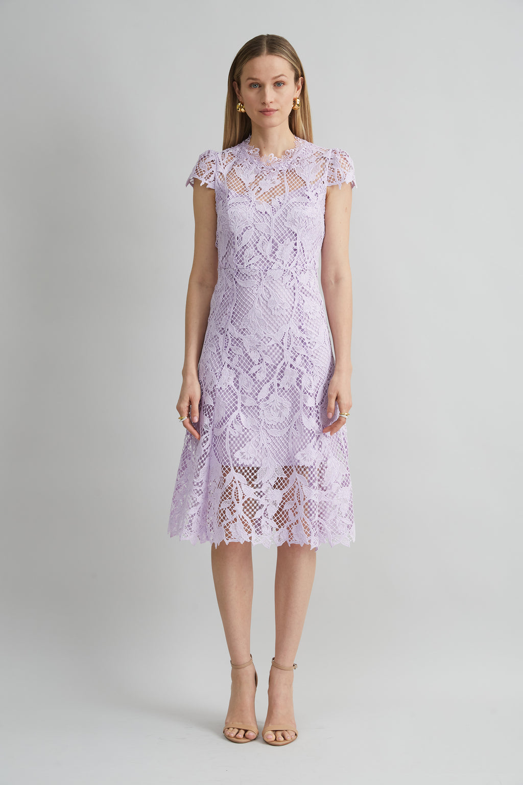 Women Floral Lace Midi Dress Thistle | Elie Tahari