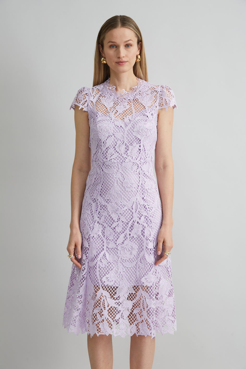 Women Floral Lace Midi Dress Thistle | Elie Tahari