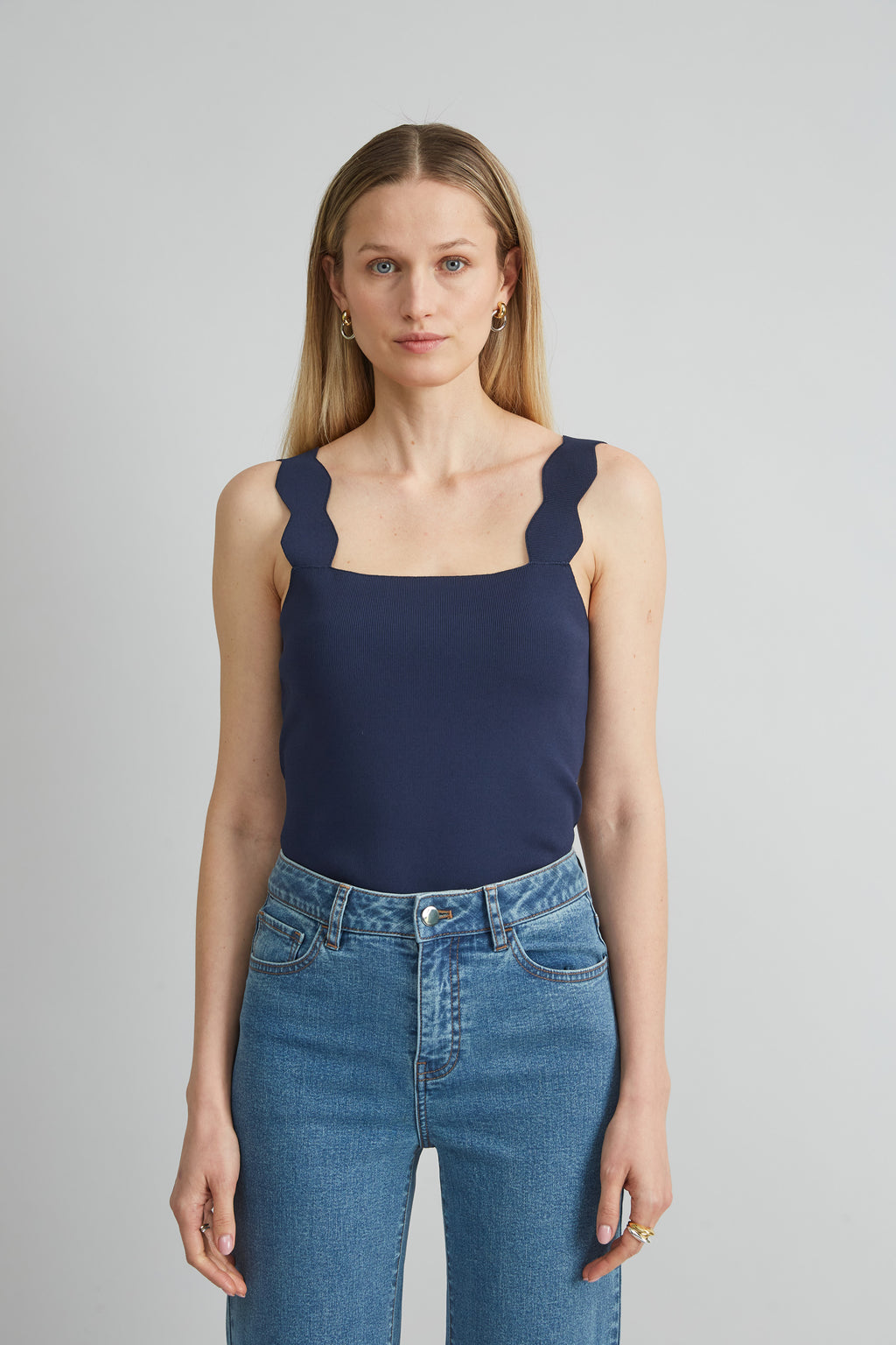 Women Scallop Sweater Tank  | Elie Tahari
