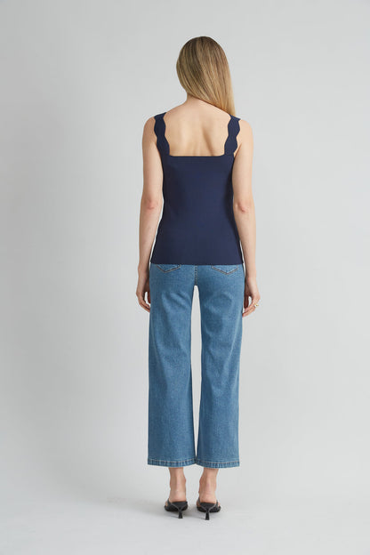 Women Scallop Sweater Tank  | Elie Tahari