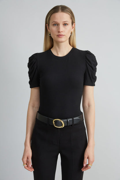 Women Puff Sleeve Rib Knit  | Elie Tahari