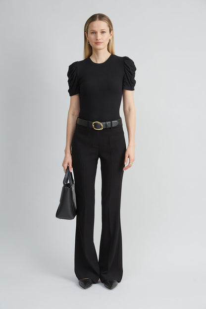 Women Puff Sleeve Rib Knit  | Elie Tahari