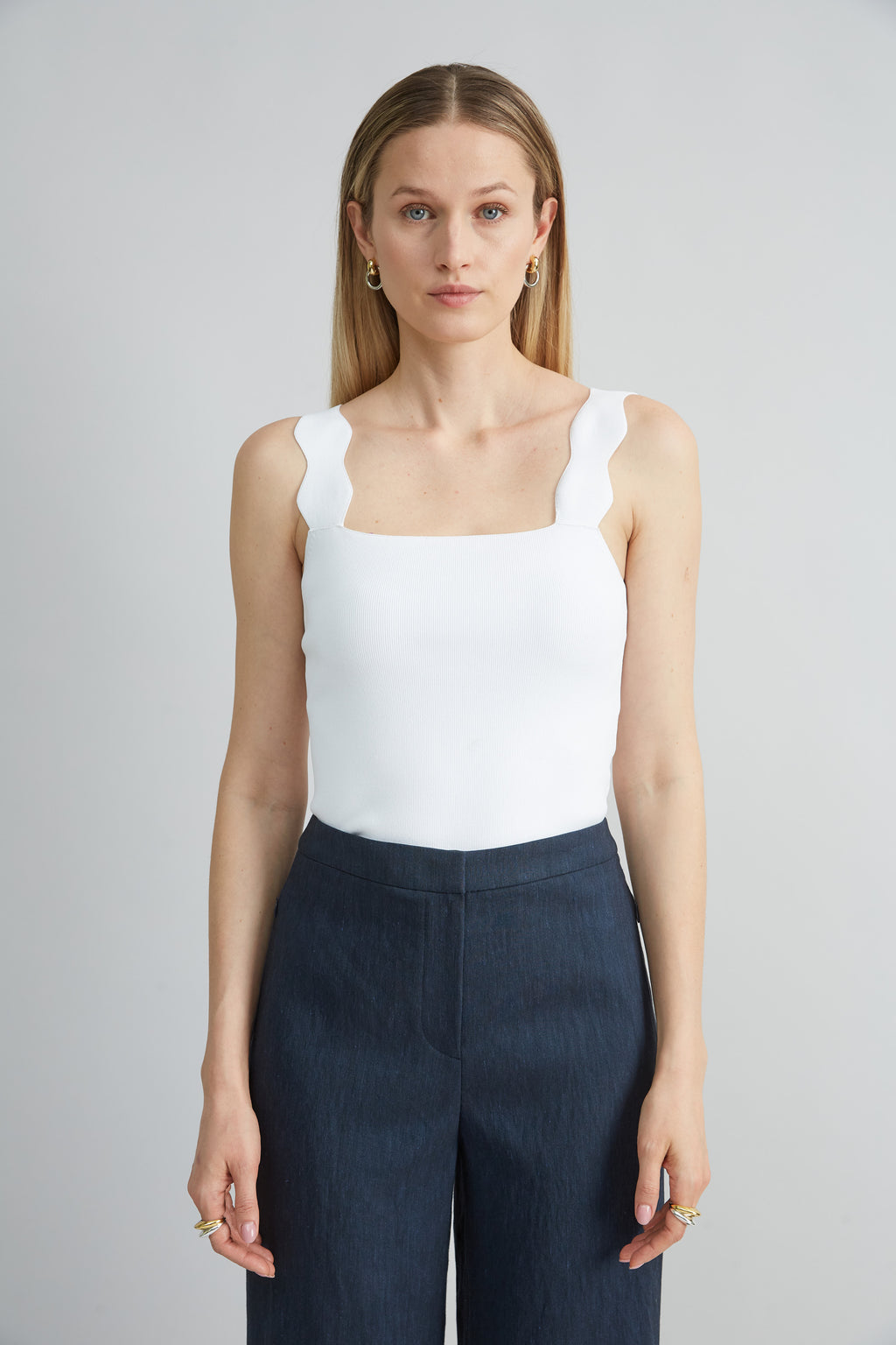 Women Scallop Sweater Tank  | Elie Tahari