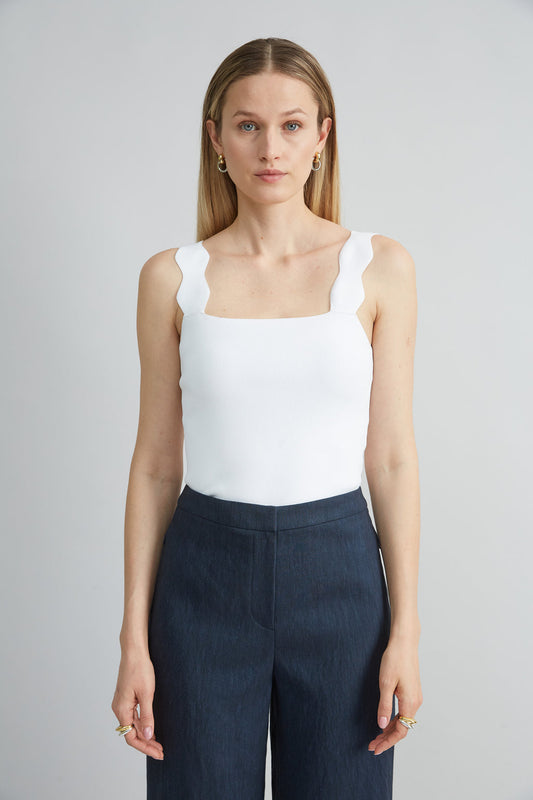 Women Scallop Sweater Tank  | Elie Tahari