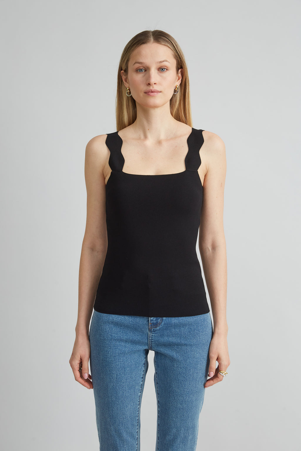 Women Scallop Sweater Tank  | Elie Tahari