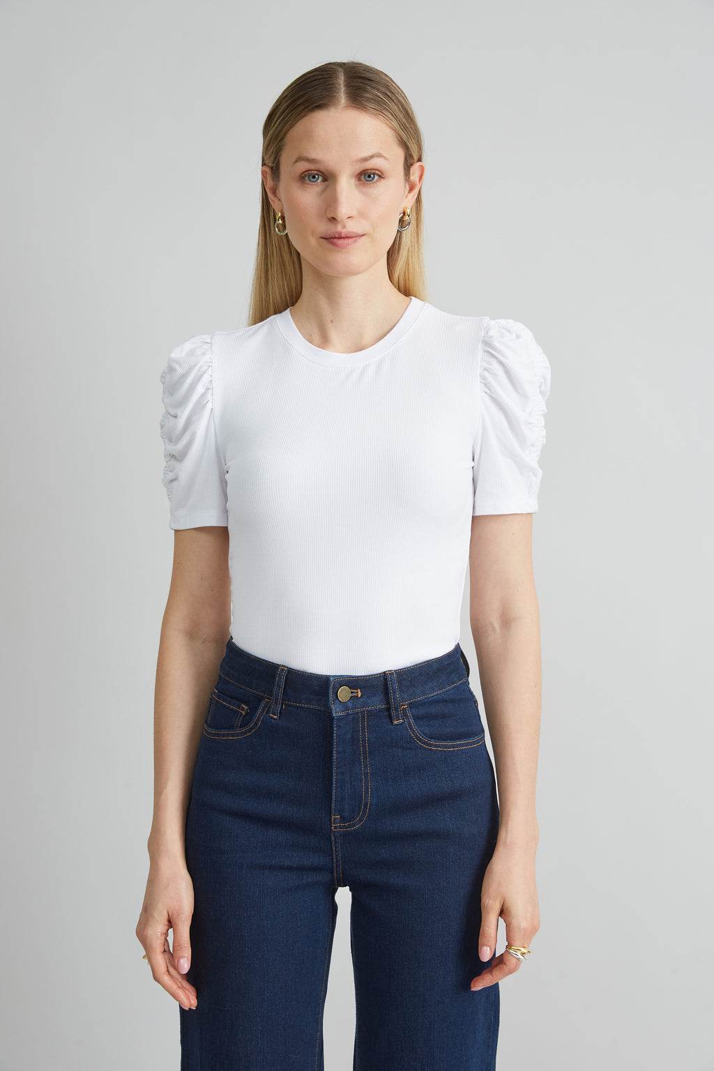 Women Puff Sleeve Rib Knit  | Elie Tahari