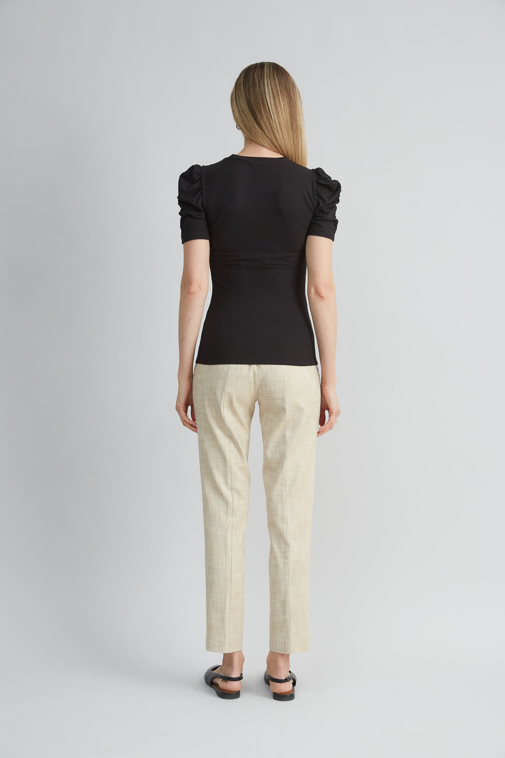 Women Puff Sleeve Rib Knit  | Elie Tahari
