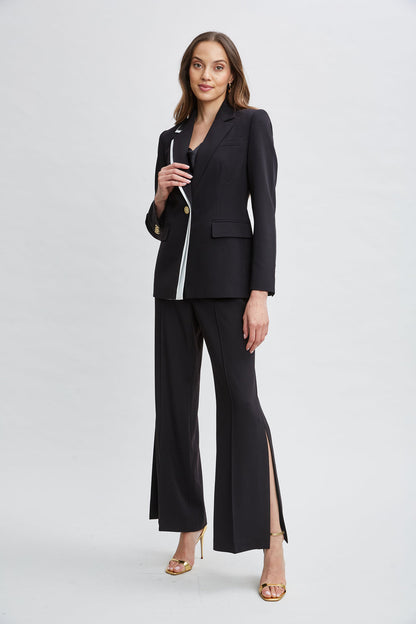 Women Contrast Trim Blazer  | Elie Tahari