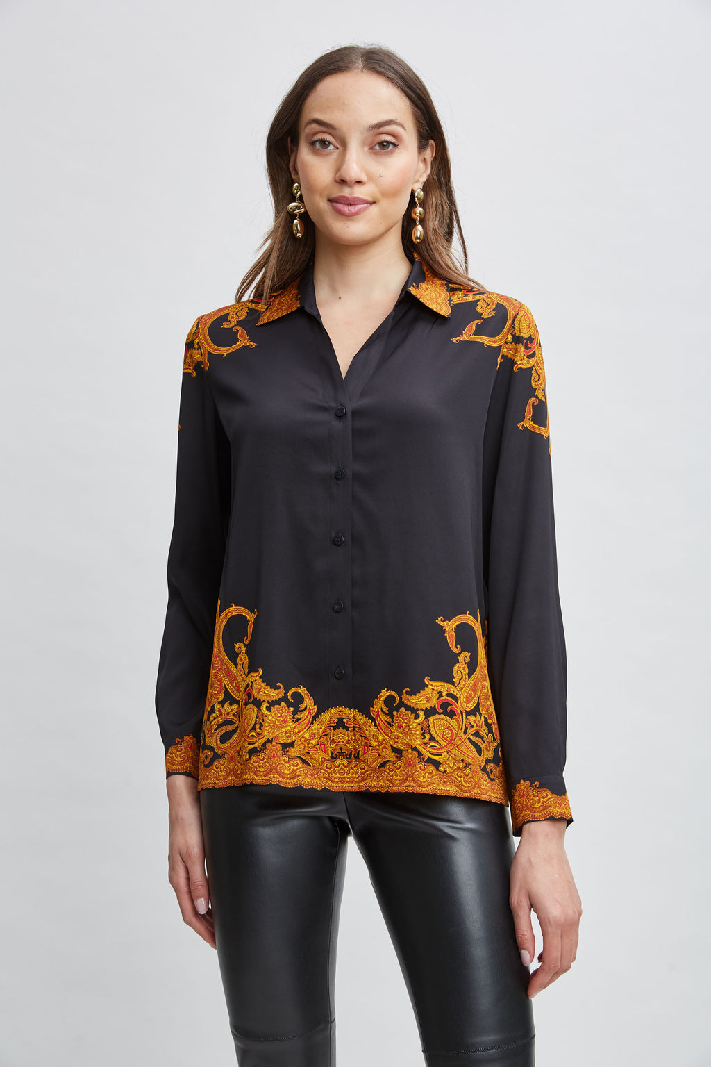 Women Silk Paisley Button Down Shirt  | Elie Tahari