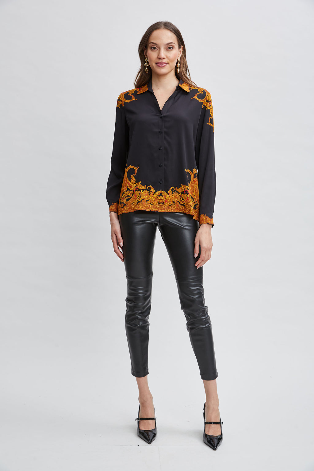Women Silk Paisley Button Down Shirt  | Elie Tahari